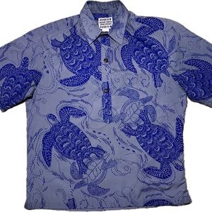 Nake’u Awai Blue Sea Turtle Aloha Shirt